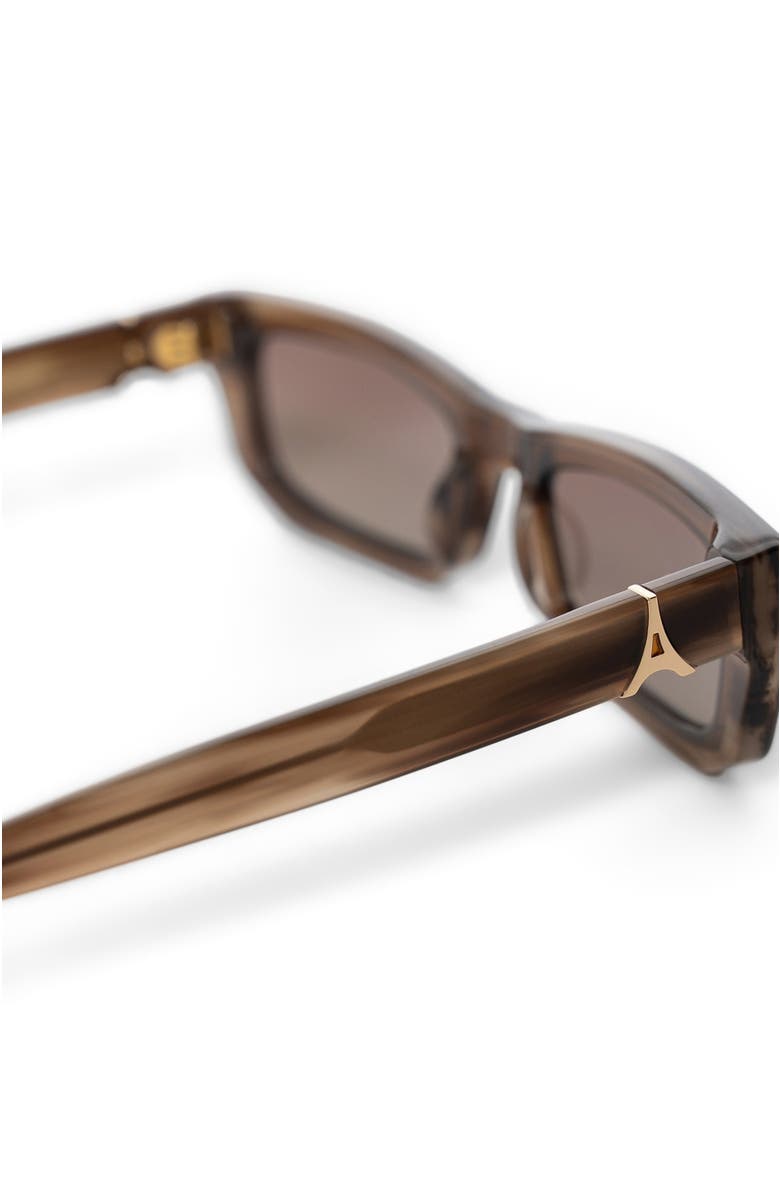 Manière De Voir Milan Curved-Frame Sunglasses, Alternate, color, Brown