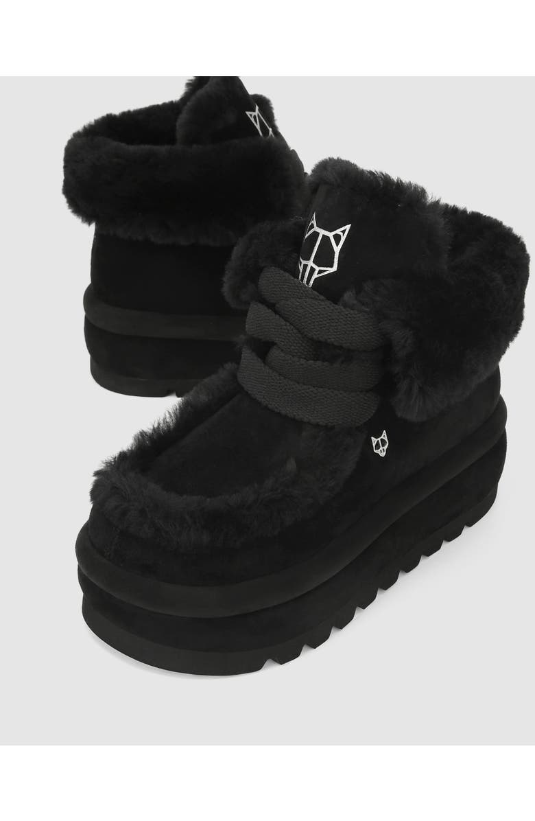 Naked Wolfe Bambi Tan Suede/Shearling, Alternate, color, Black