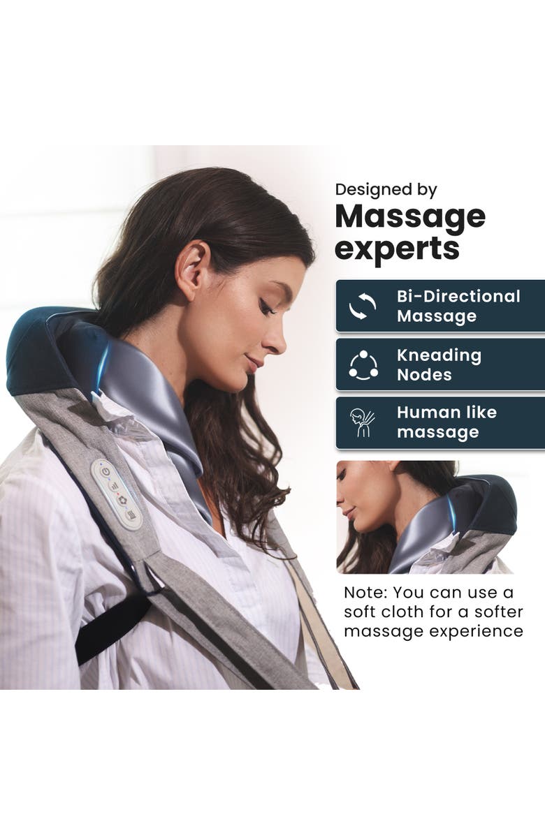 MIKO Wave Neck and Back Massager with App Control, Alternate, color, Blue