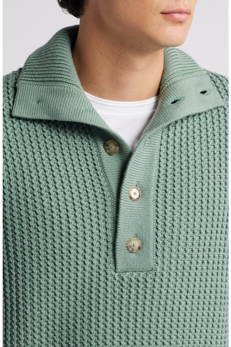 Exmaimo Half Button Virgin Wool Sweater, Alternate, color, LIGHT GREEN