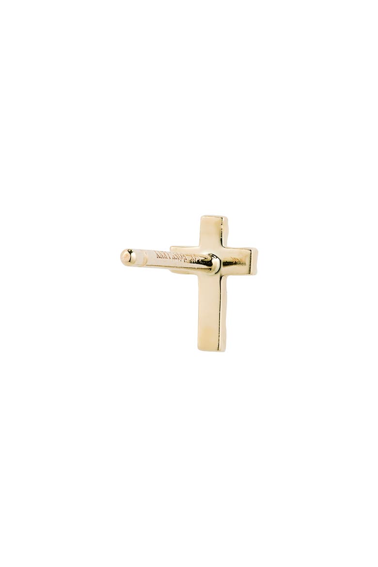 14K Gold Cross Stud Earrings (Nordstrom Exclusive), Alternate, color, 14K YELLOW GOLD