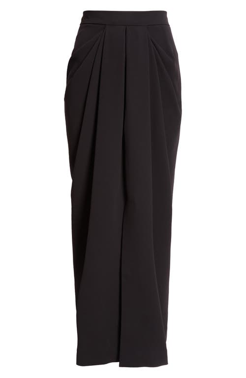 Max Mara Womens Ridente Draped High-waist Crepe Maxi Skirt Black In Black