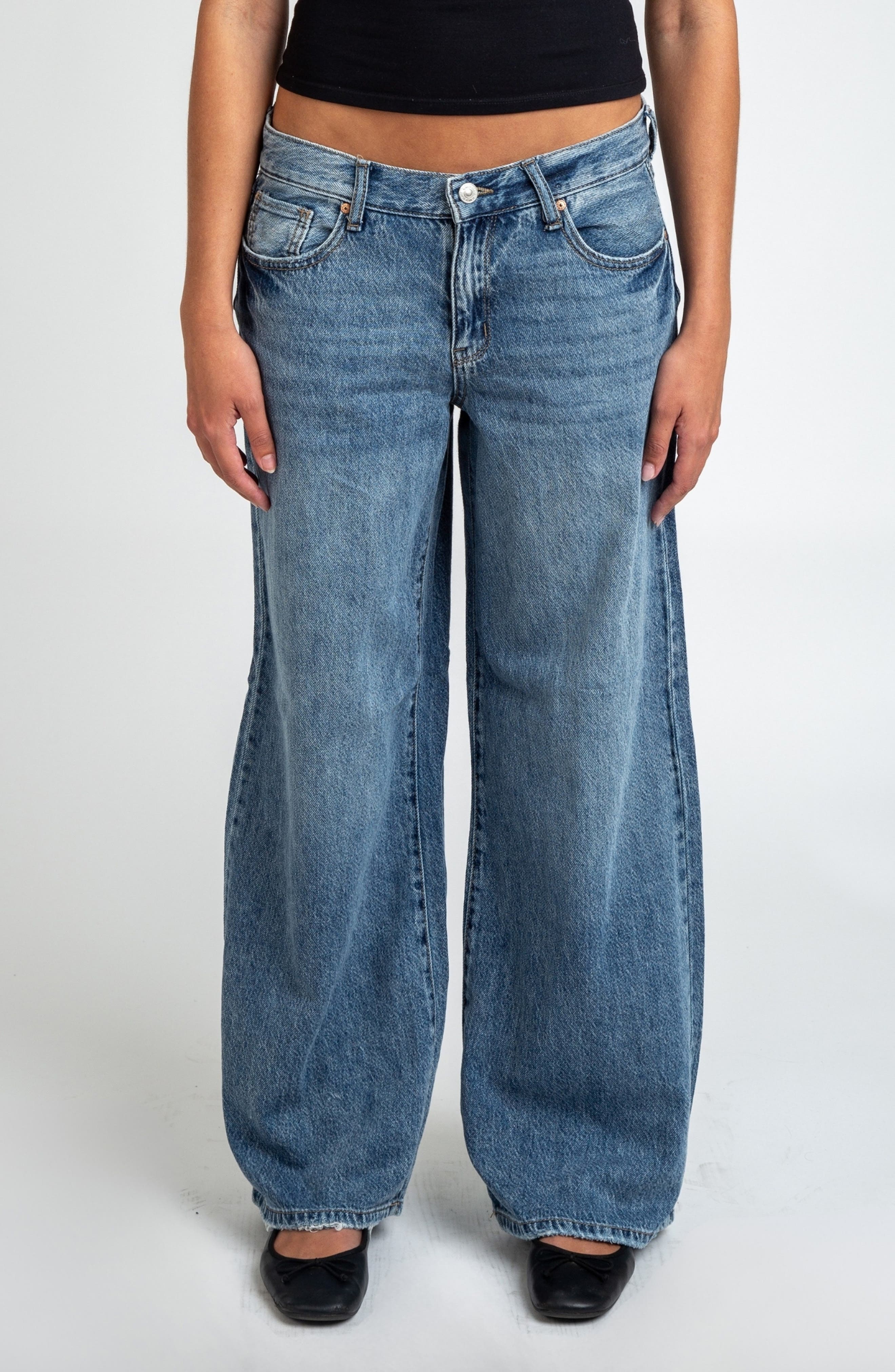 I Love Who I Am Mid Rise Wide Leg Jeans