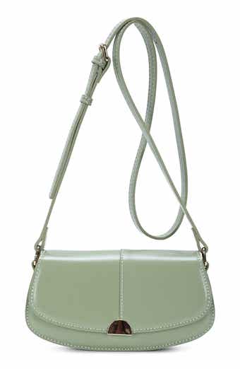 Flap Front Faux Leather Crossbody Bag