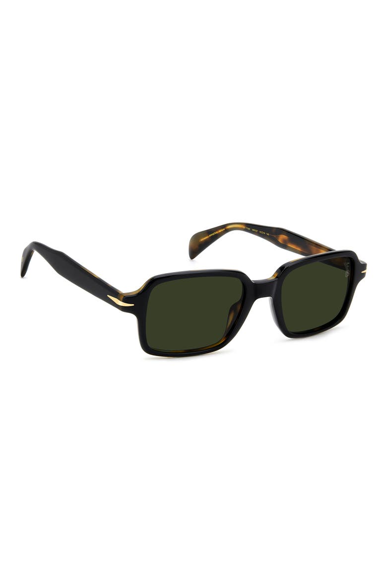 51mm Rectangular Sunglasses, Alternate, color, BLACK HAVANA/ GREEN