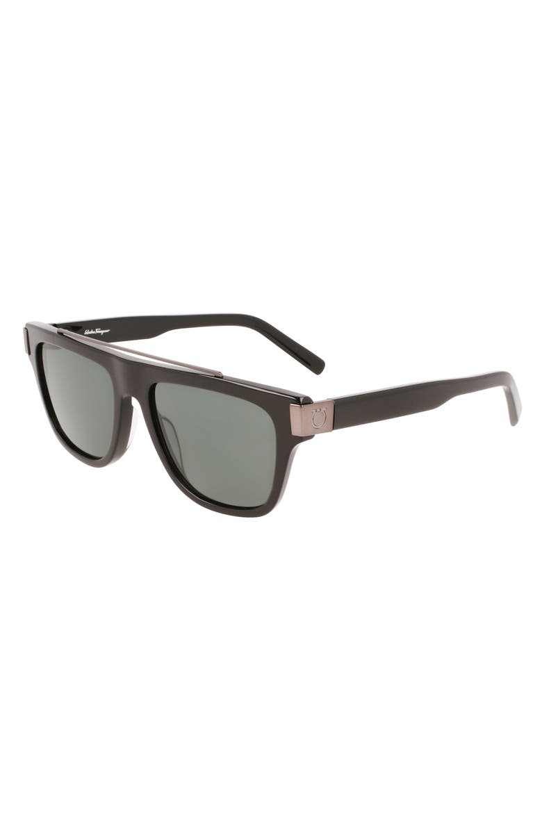 FERRAGAMO Gancini 54mm Rectangular Sunglasses, Alternate, color,