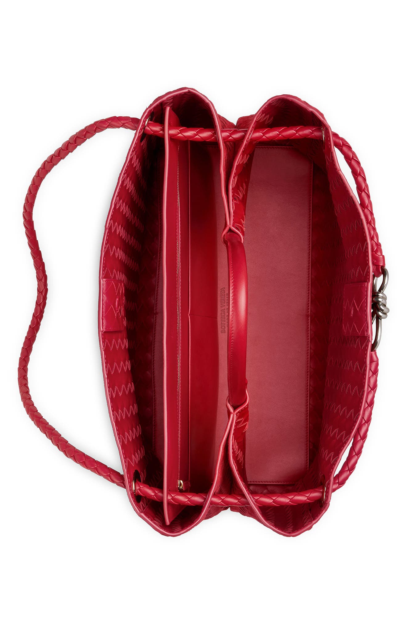 Large Andiamo Intrecciato Suede Tote, Alternate, color, NEW APPLE CANDY