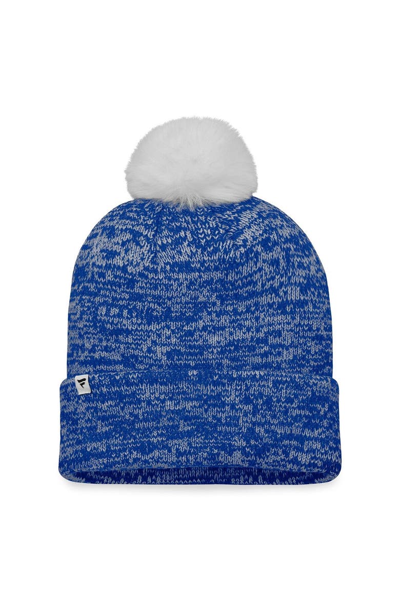 Women's Fanatics Branded Royal/White Chicago Cubs Iconic Cuffed Knit Hat with Pom, Alternate, color, Royal