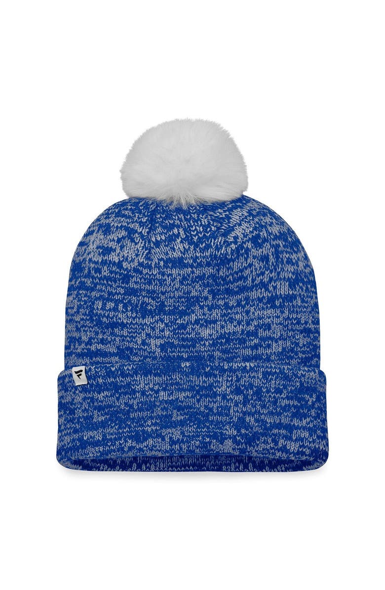 FANATICS Women's Fanatics Branded Royal/White Chicago Cubs Iconic Cuffed Knit Hat with Pom, Alternate, color,