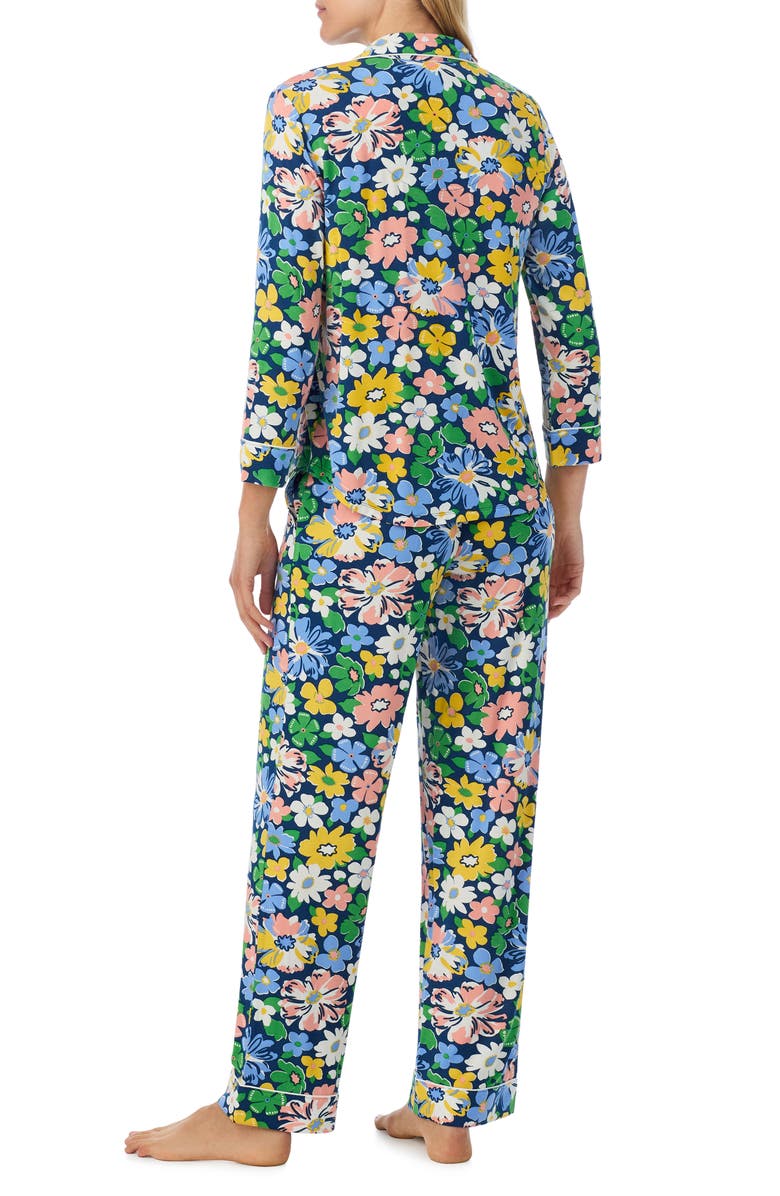Kate Spade New York print stretch modal pajamas, Alternate, color, Navy Print