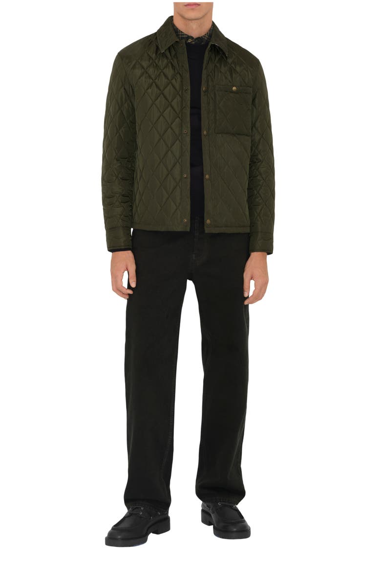 Burberry Quilted Nylon Overshirt, Main, color, Shale