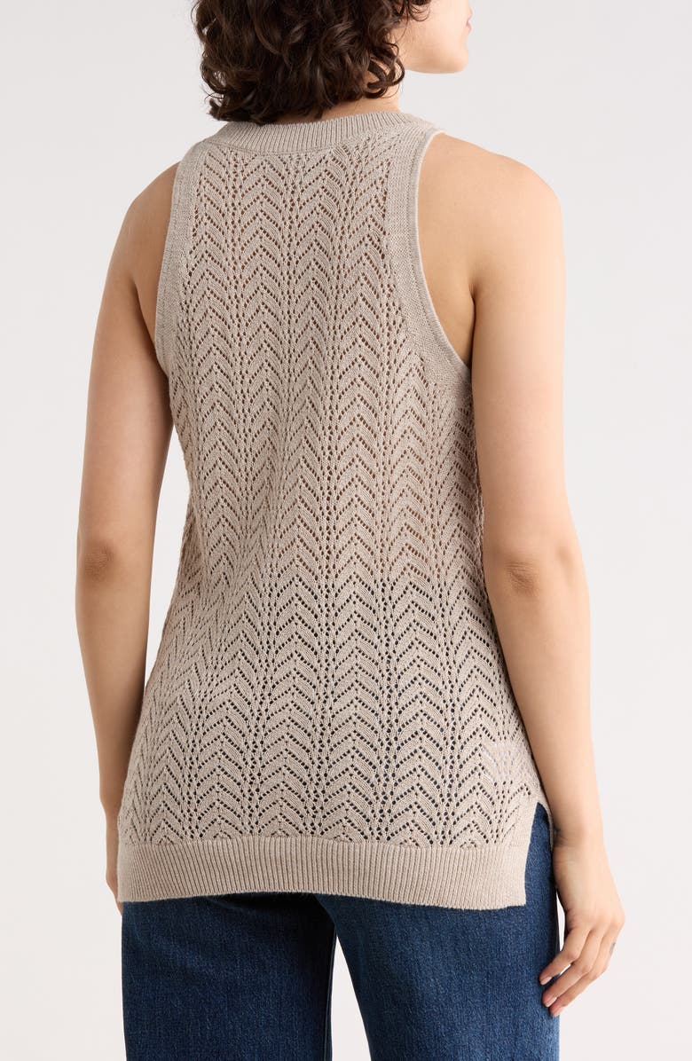 Tommy Bahama Pointelle Halter Neck Sweater Tank, Alternate, color, Natural