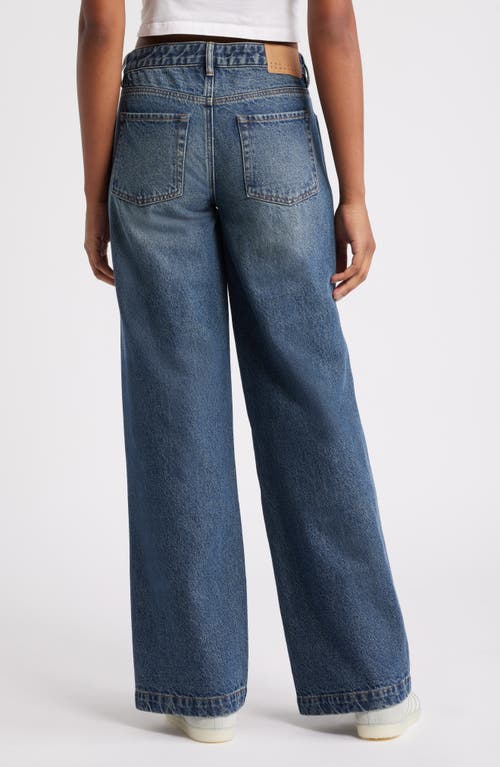Pacsun Mel Low Rise Baggy Wide Leg Jeans In Medium Indigo