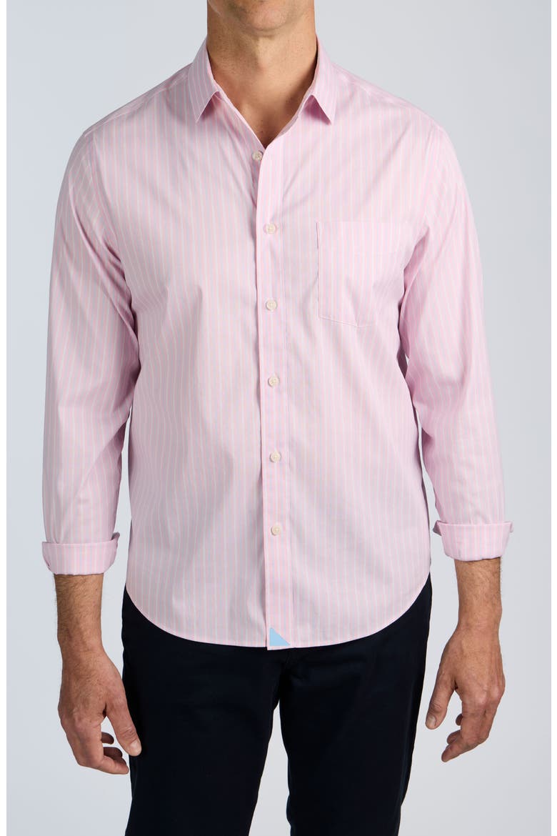 CottonTek Performance Button-Up Shirt, Main, color, PINK