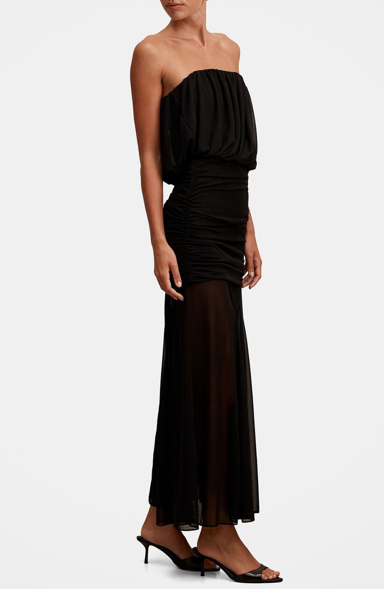 Ever New Bandeau Draped Maxi Dress, Alternate, color, Black