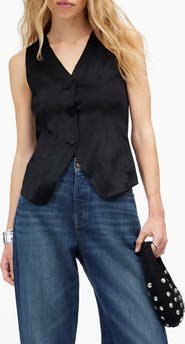 Madewell Button Front Satin Vest Top
