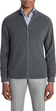 Jack Victor Murray Organic Cotton & Silk Zip Cardigan