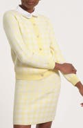 Isaac Mizrahi New York Mixed Media Gingham Cardigan