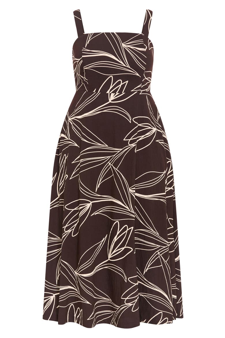Athena Sketch Floral Print Dress, Alternate, color, CHOC BLOOM