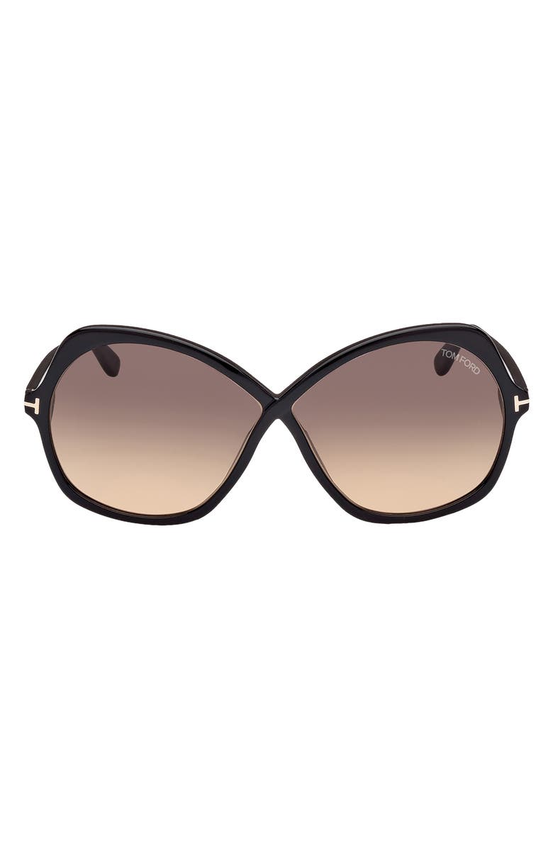 TOM FORD Rosemin 64mm Gradient Oversize Butterfly Sunglasses, Main, color,