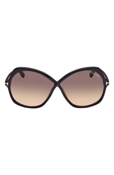 Rosemin 64mm Gradient Oversize Butterfly Sunglasses