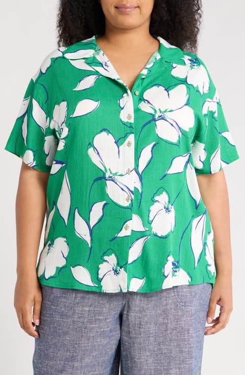 Floral Camp Shirt (Plus)