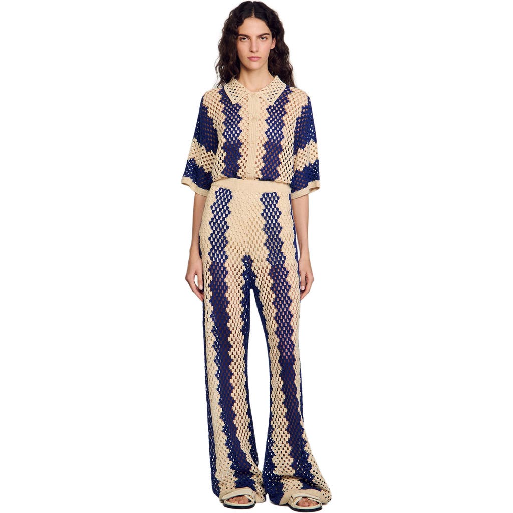 Sandro Two-tone Open Weave Trousers