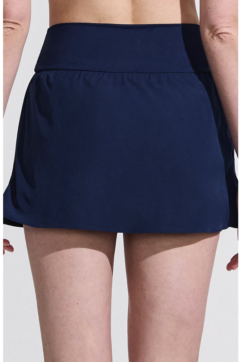 Pinchless Mini Swim Skort, Alternate, color, Deep Sea Navy