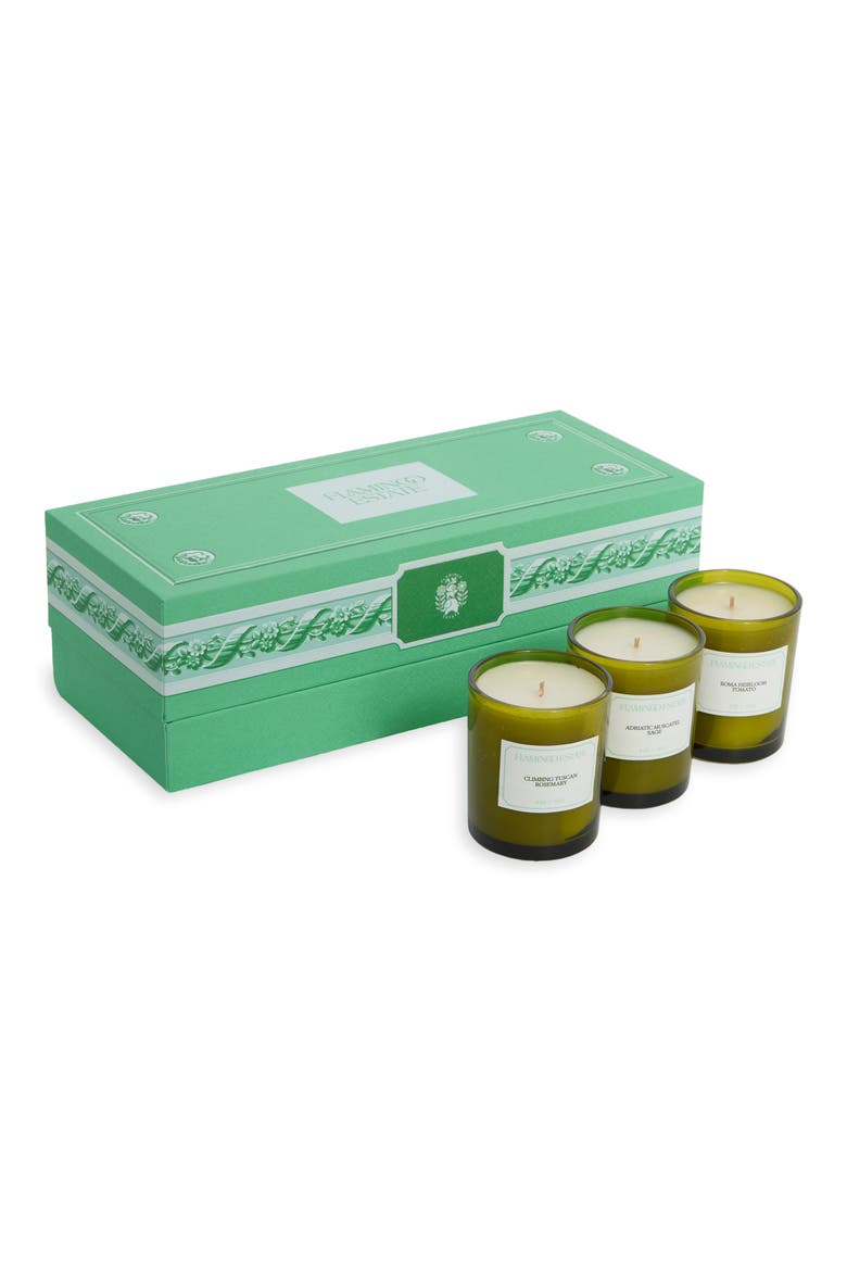 The Mini Three Sisters Candle Set, Main, color, GREEN