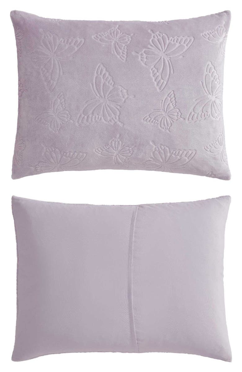 Betsey Johnson Butterfly Embossed Comforter & Sham Set, Alternate, color, Purple