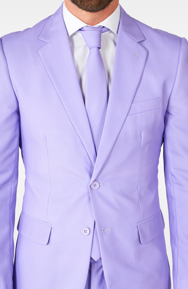 OppoSuits Lavish Lavender Trim Fit Suit & Tie, Alternate, color, Lavender