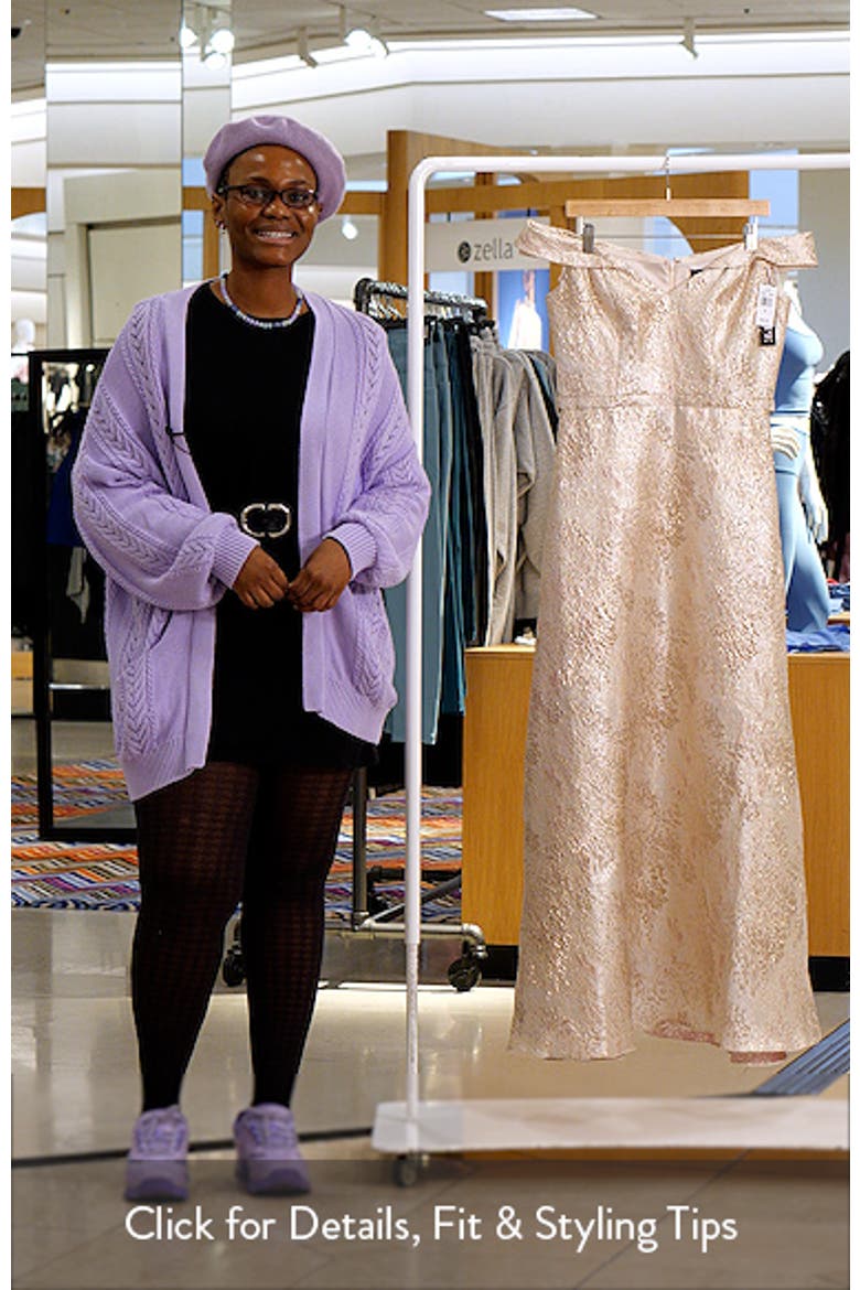Jacquard Metallic Off the Shoulder Ballgown video