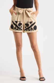 JASON WU Appliqué Shadow Linen Blend Shorts