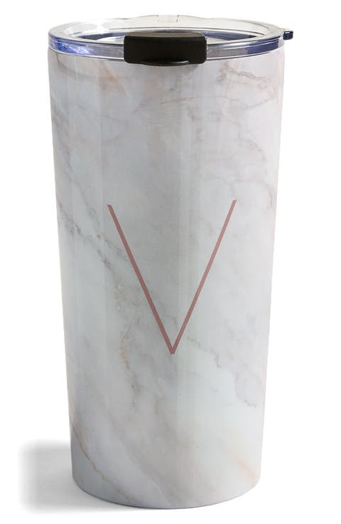 Marbled Monogram Travel Mug