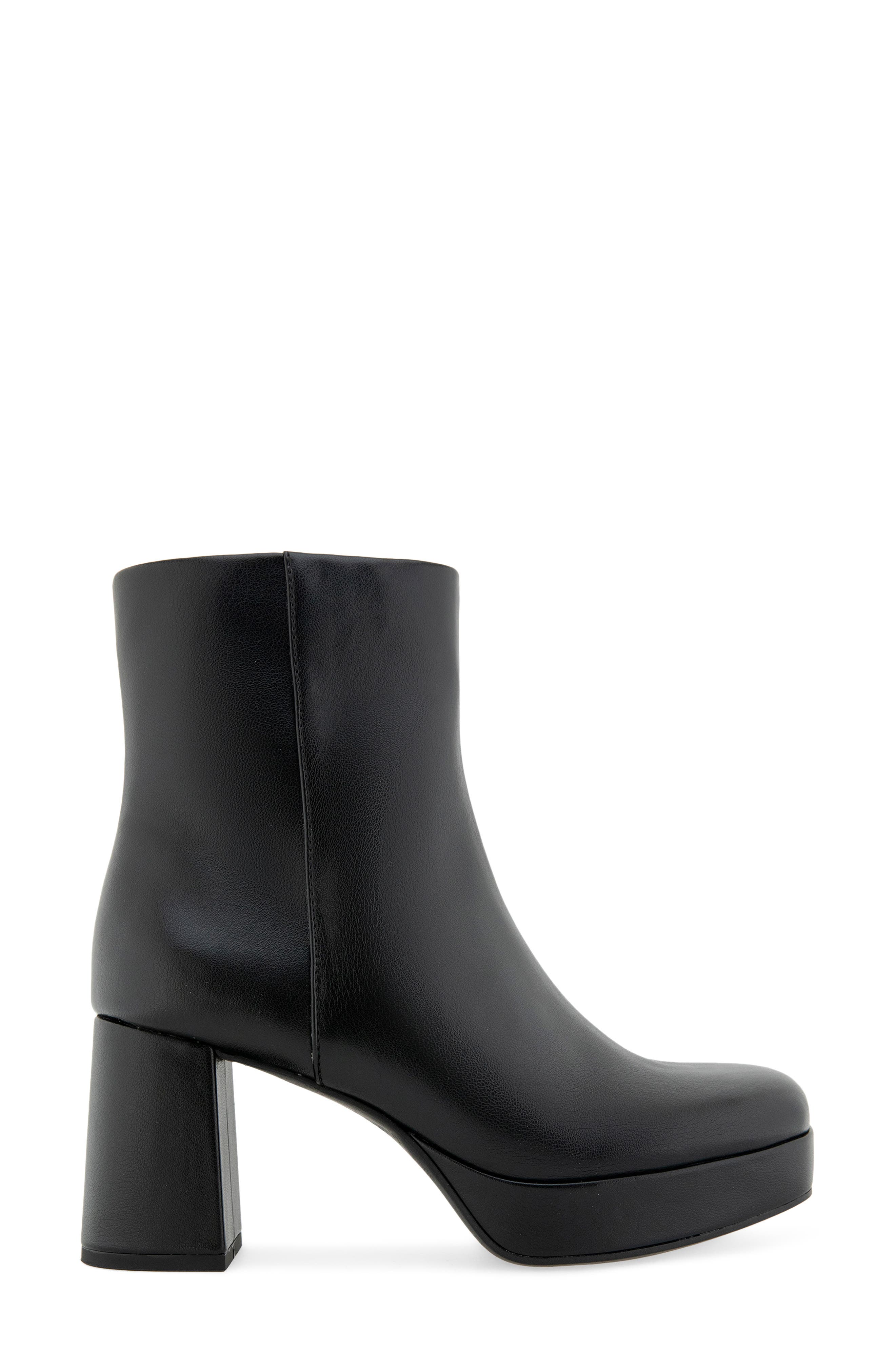 Klooney Faux Leather Platform Bootie, Alternate, color, BLACK