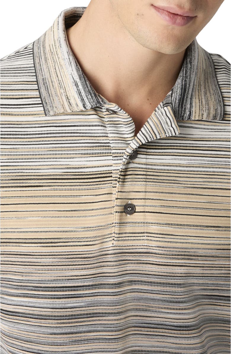 Missoni Short Sleeve Polo With Flame Knit, Alternate, color, Grey