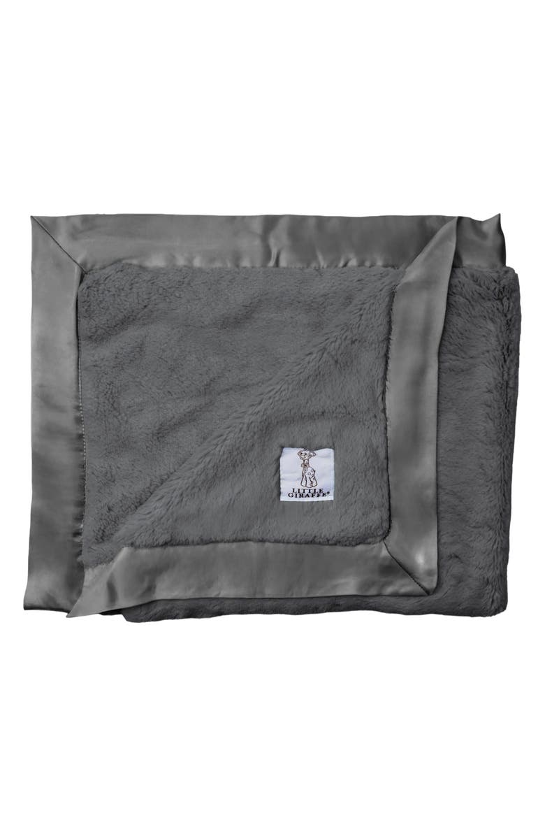 Little Giraffe Luxe Baby Blanket, Main, color, Charcoal