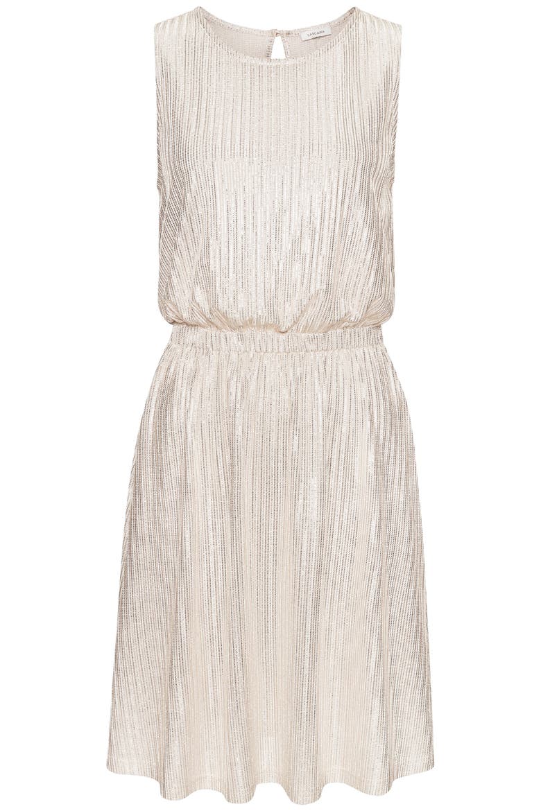 Metallic Sleeveless Dress, Alternate, color, Beige Gold