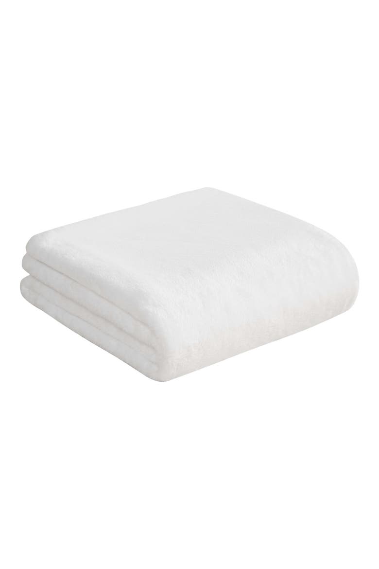 Plush Throw Blanket, Main, color, WHITE