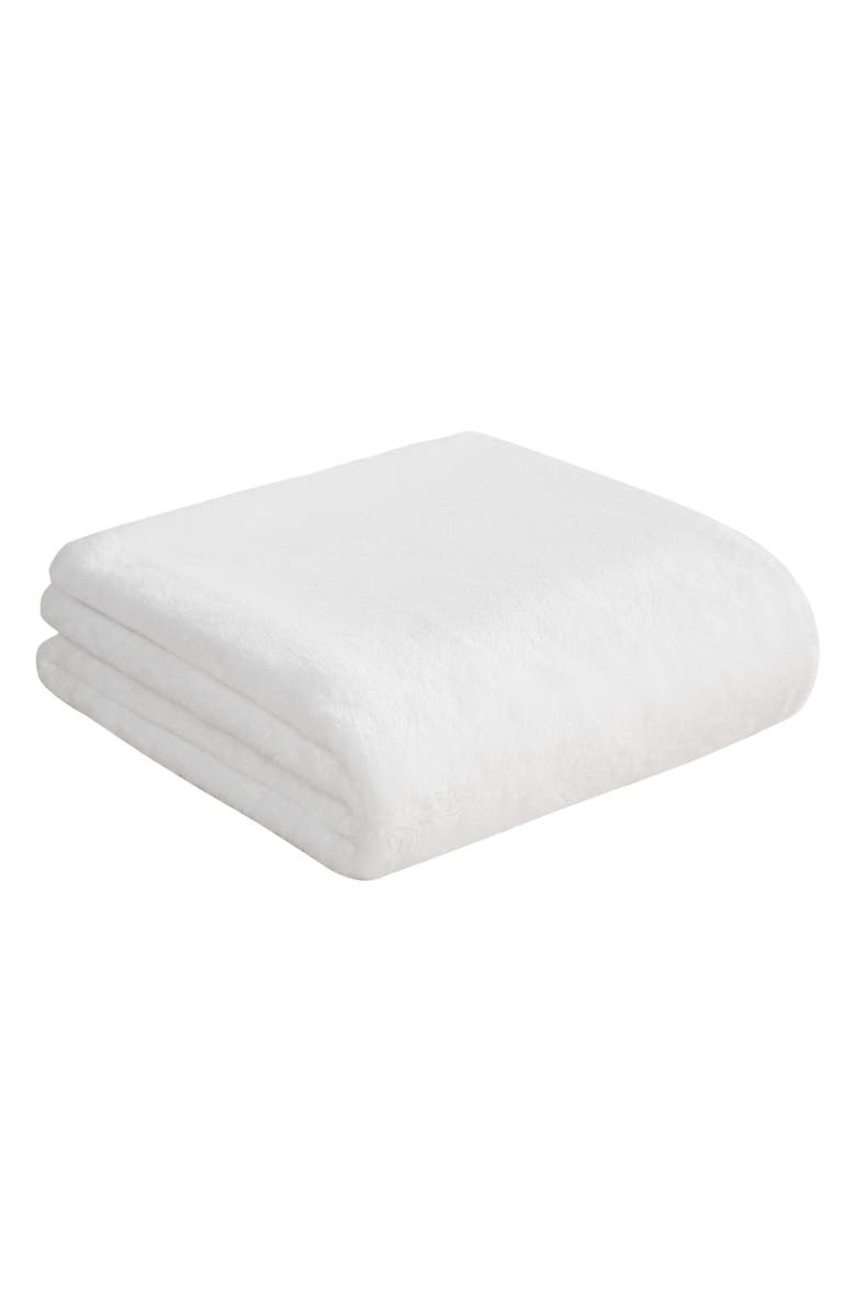Juicy Couture Plush Throw Blanket, Main, color, White