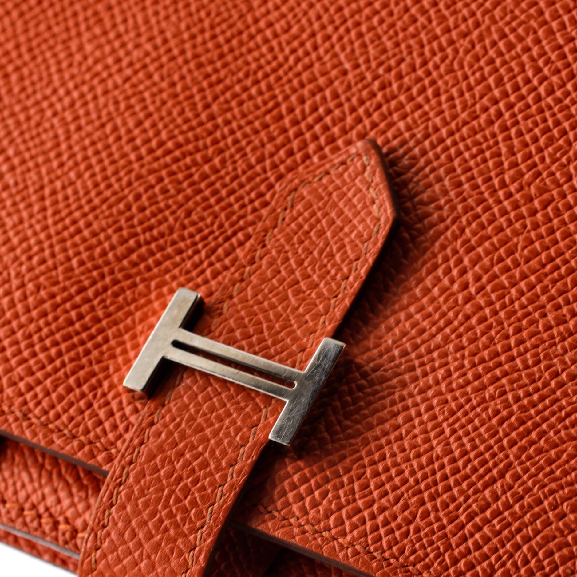 Pre-Owned Hermes Bearn Wallet Epsom Long, Alternate, color, Feu