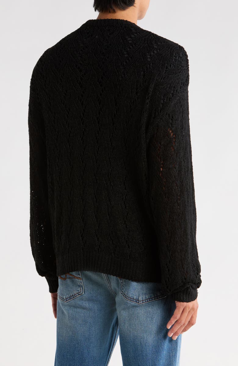 Obey Shimoda Pointelle Crewneck Sweater, Alternate, color, 