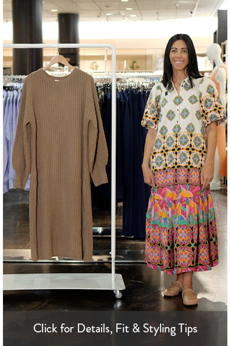 Sarah Long Sleeve Rib Sweater Midi Dress video