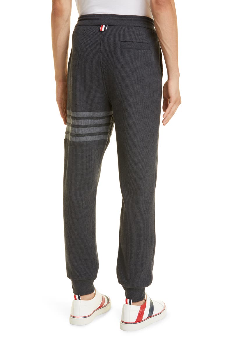 Four-Bar Waffle Knit Cotton Joggers, Alternate, color, CHARCOAL GREY