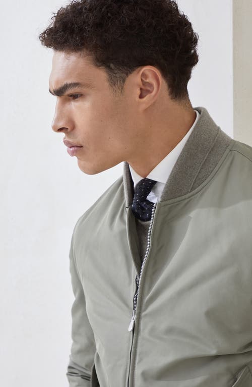 Brunello Cucinelli Zip-fastening Bomber Jacket In Gray