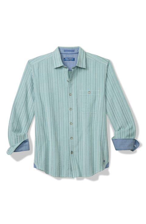 Coastline Cord Montecito Stripe Cotton Corduroy Button-Up Shirt