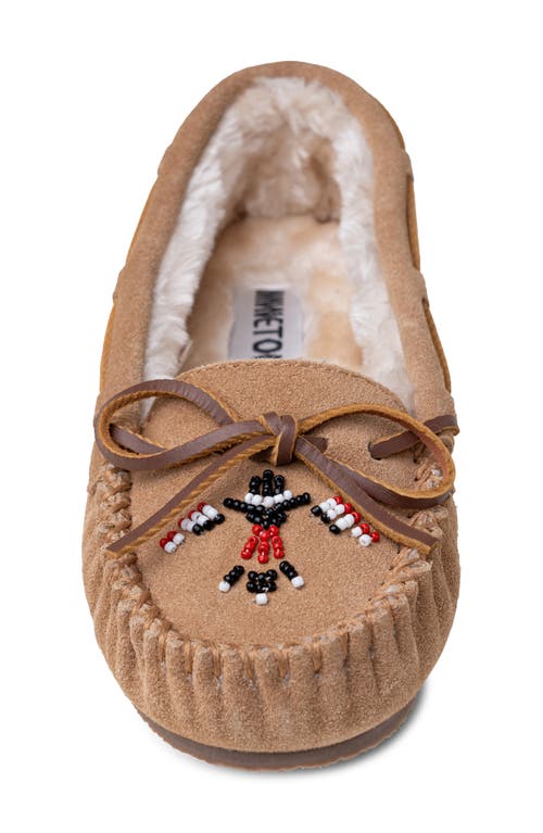 Minnetonka Thunderbird Animikii Faux Fur Lined Slipper In Brown