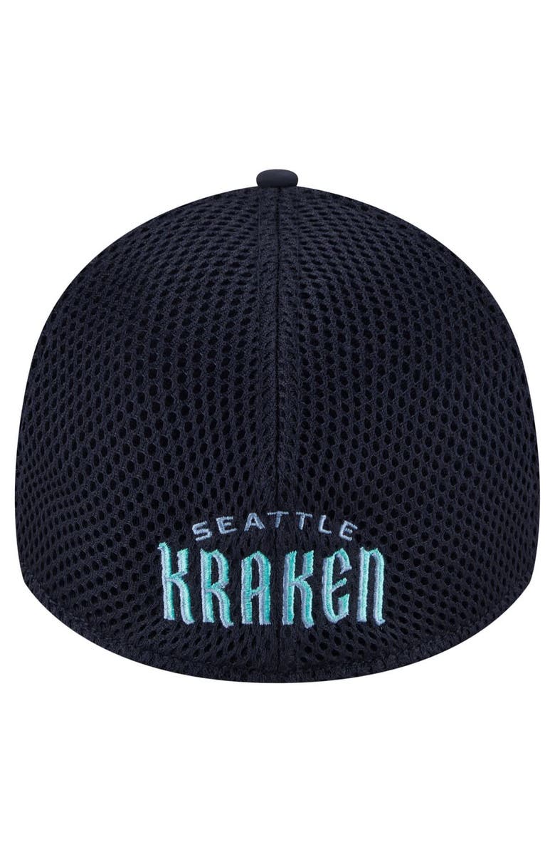 New Era Men's New Era  Deep Sea Blue Seattle Kraken Linear Featherweight 39THIRTY Flex Hat, Alternate, color, 