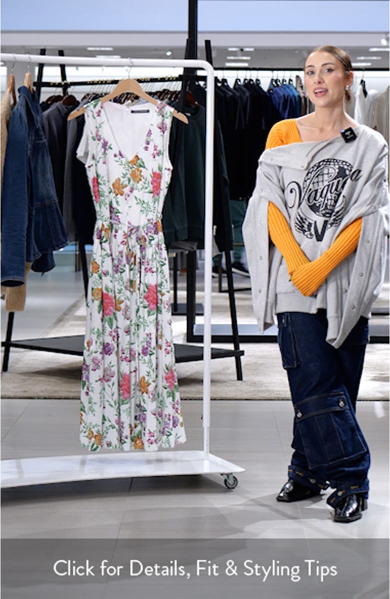 Floral Sleeveless Midi Dress, sales video thumbnail