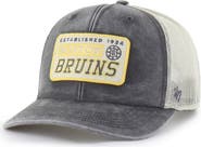 '47 Men's '47 Charcoal Boston Bruins Canteen Pigment Dyed Patch Trucker Adjustable Hat